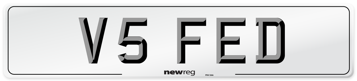 V5 FED Number Plate from New Reg